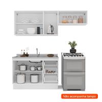 Cozinha Compacta Sem Tampo com Rodapé Amara 6 Portas 3 Gavetas Branca - 2