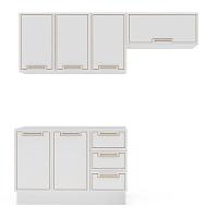 Cozinha Compacta Sem Tampo com Rodapé Amara 6 Portas 3 Gavetas Branca - 5