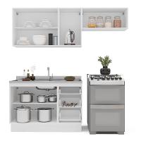 Cozinha Compacta Sem Tampo com Rodapé Amara 6 Portas 3 Gavetas Branca - 8