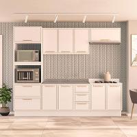 Cozinha Compacta Sem Tampo com Rodapé Amara 10 Portas 4 Gavetas Branca - 1