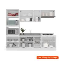 Cozinha Compacta Sem Tampo com Rodapé Amara 10 Portas 4 Gavetas Branca - 2