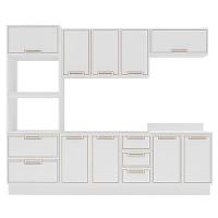 Cozinha Compacta Sem Tampo com Rodapé Amara 10 Portas 4 Gavetas Branca - 5