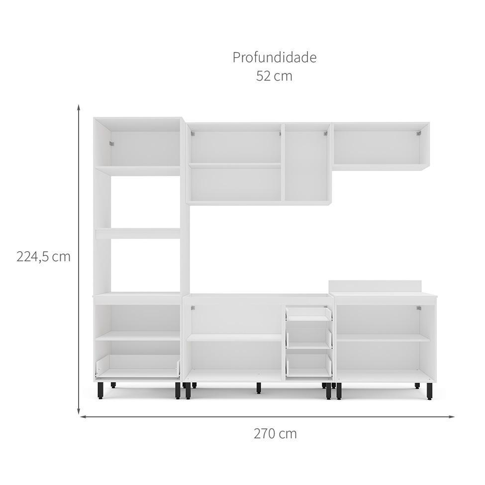 Cozinha Compacta Sem Tampo Amara 10 Portas 4 Gavetas Verde e Branca - 3