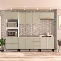 Cozinha Compacta Sem Tampo Amara 10 Portas 4 Gavetas Verde e Branca - 1