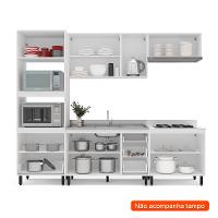 Cozinha Compacta Sem Tampo Amara 10 Portas 4 Gavetas Verde e Branca - 2