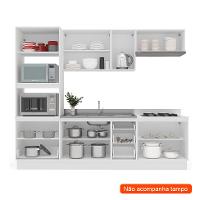 Cozinha Compacta Sem Tampo com Rodapé Amara 10 Portas 4 Gavetas Azul e Branca - 2