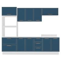 Cozinha Compacta Sem Tampo com Rodapé Amara 10 Portas 4 Gavetas Azul e Branca - 5