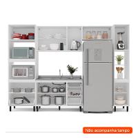 Cozinha Compacta Sem Tampo com Paneleiro Amara 10 Portas 4 Gavetas Branca - 2