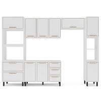 Cozinha Compacta Sem Tampo com Paneleiro Amara 10 Portas 4 Gavetas Branca - 5