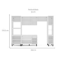 Cozinha Compacta Sem Tampo com Paneleiro Amara 10 Portas 4 Gavetas Creme e  Branca - 3