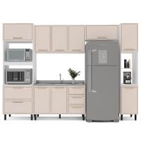 Cozinha Compacta Sem Tampo com Paneleiro Amara 10 Portas 4 Gavetas Creme e  Branca - 6