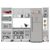 Cozinha Compacta Sem Tampo com Paneleiro Amara 10 Portas 4 Gavetas Creme e  Branca - 8