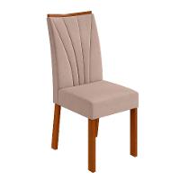 Conjunto com 4 Cadeiras Apogeu Suede Creme e Frassino - 2