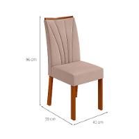 Conjunto com 4 Cadeiras Apogeu Suede Creme e Frassino - 3