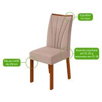 Conjunto com 4 Cadeiras Apogeu Suede Creme e Frassino - 4