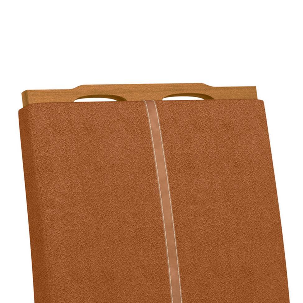 Conjunto de Mesa Redonda com Tampo de Vidro Off White e 6 Cadeiras Serena Poliéster Terracota e Ypê - 5