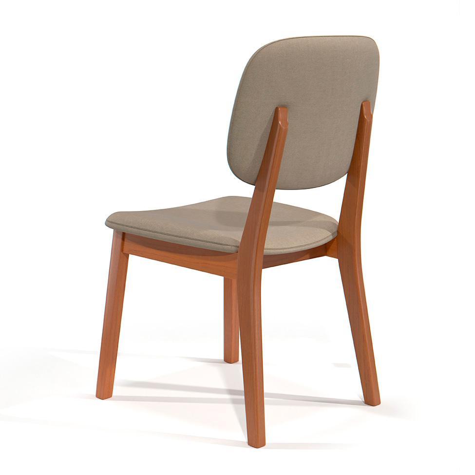 Conjunto de Mesa Retangular com Tampo de Vidro Off White e 6 Cadeiras Detroit Linho Areia e Nature - 4