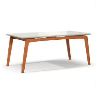 Conjunto de Mesa Retangular com Tampo de Vidro Off White e 6 Cadeiras Detroit Linho Areia e Nature - 2