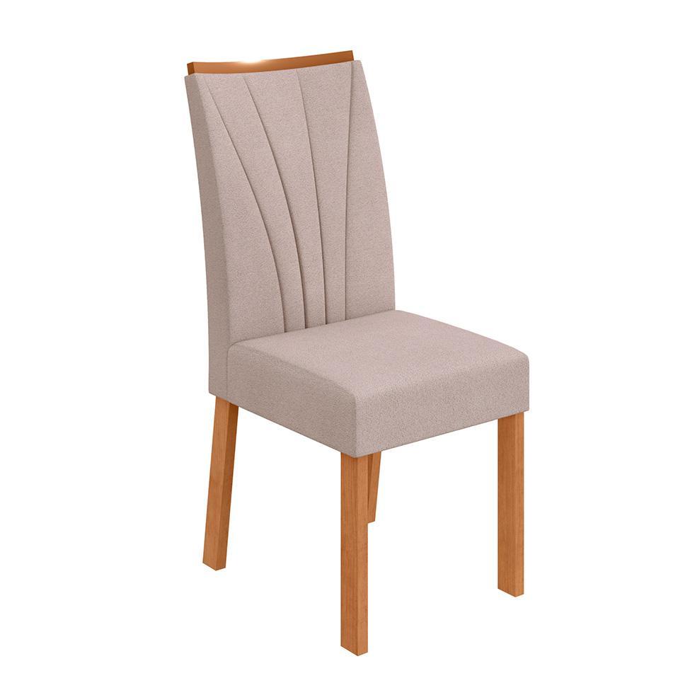 Conjunto com 4 Cadeiras Apogeu Bouclé Bege e Amêndoa - 2