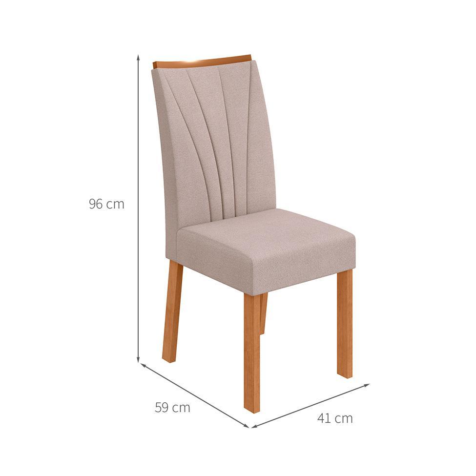 Conjunto com 4 Cadeiras Apogeu Bouclé Bege e Amêndoa - 3