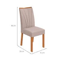 Conjunto com 4 Cadeiras Apogeu Bouclé Bege e Amêndoa - 3