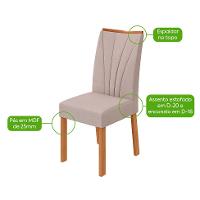 Conjunto com 6 Cadeiras Apogeu Bouclé Bege e Amêndoa - 4