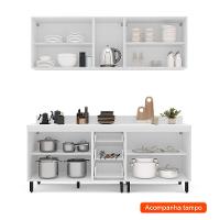 Cozinha Completa com Tampo Amara 9 Portas 3 Gavetas Branca - 2