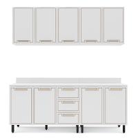 Cozinha Completa com Tampo Amara 9 Portas 3 Gavetas Branca - 5