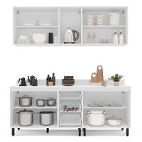 Cozinha Completa com Tampo Amara 9 Portas 3 Gavetas Branca - 8