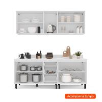 Cozinha Completa com Tampo Amara 9 Portas 3 Gavetas Verde e Branca - 2