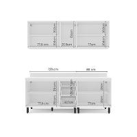 Cozinha Completa com Tampo Amara 9 Portas 3 Gavetas Verde e Branca