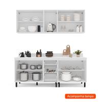 Cozinha Completa com Tampo Amara 9 Portas 3 Gavetas Azul e Branca - 2