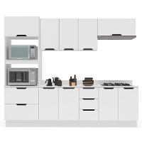 Cozinha Completa com Tampo e Rodapé Meena 10 Portas 4 Gavetas Branca - 6