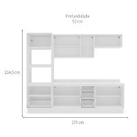 Cozinha Completa com Tampo e Rodapé Meena 10 Portas 4 Gavetas Azul e Branca - 3