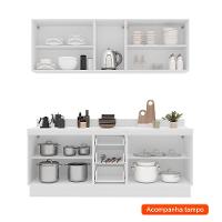 Cozinha Completa com Tampo e Rodapé Amara 9 Portas 3 Gavetas Verde e Branca - 2