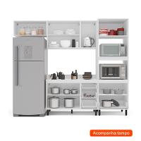 Cozinha Completa com Tampo Amara 8 Portas 4 Gavetas Azul e Branca - 2