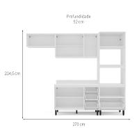 Cozinha Completa com Tampo Amara 8 Portas 4 Gavetas Azul e Branca - 3