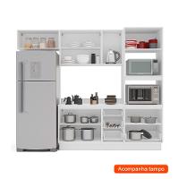 Cozinha Completa com Tampo e Rodapé Amara 8 Portas 4 Gavetas Verde e Branca - 2