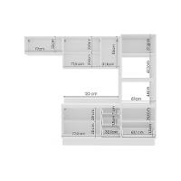 Cozinha Completa com Tampo e Rodapé Amara 8 Portas 4 Gavetas Verde e Branca