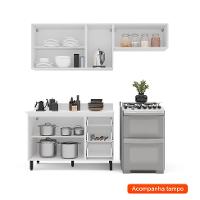 Cozinha Completa com Tampo Amara 6 Portas 3 Gavetas Branca - 2