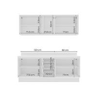 Cozinha Completa com Tampo e Rodapé Amara 9 Portas 3 Gavetas Branca