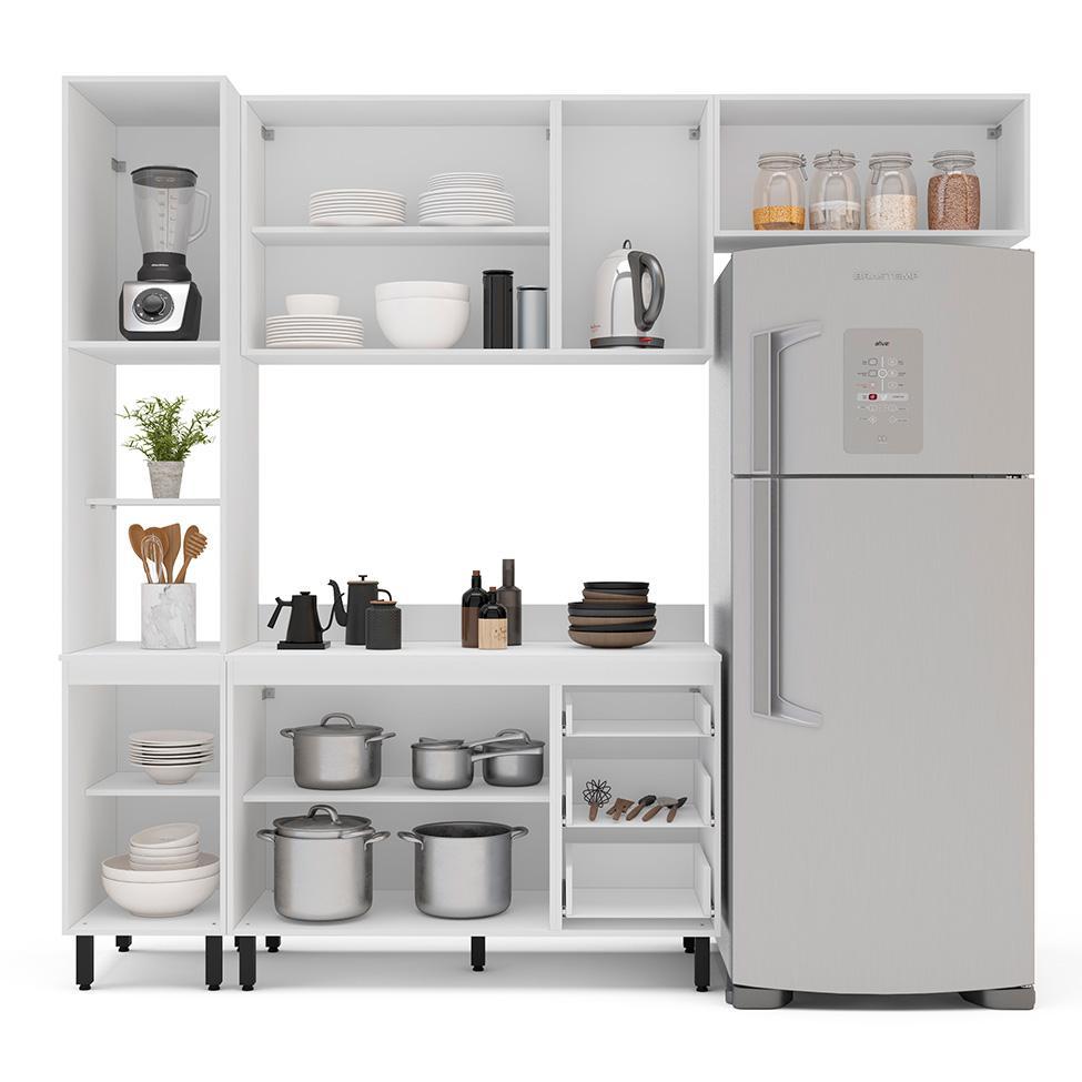 Cozinha Completa com Tampo Amara 8 Portas 3 Gavetas Azul e Branca - 8