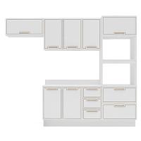 Cozinha Completa com Tampo e Rodapé Amara 8 Portas 4 Gavetas Branca - 5