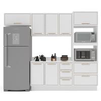 Cozinha Completa com Tampo e Rodapé Amara 8 Portas 4 Gavetas Branca - 6