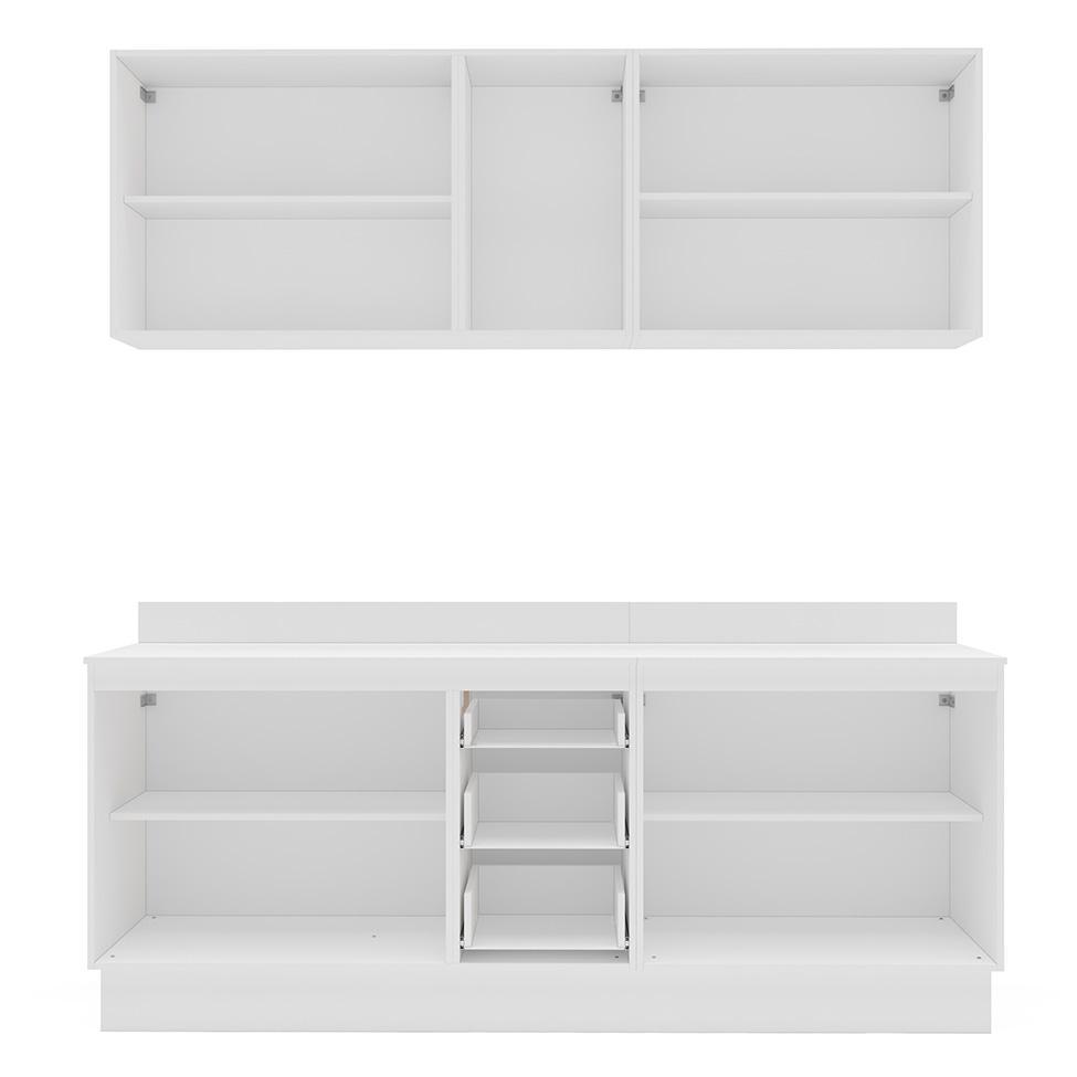 Cozinha Completa com Tampo e Rodapé Amara 9 Portas 3 Gavetas Azul e Branca - 7