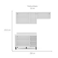 Cozinha Completa com Tampo Amara 6 Portas 3 Gavetas Creme e Branca - 3