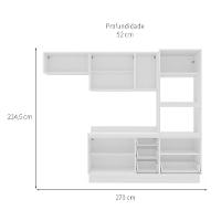 Cozinha Completa com Tampo e Rodapé Amara 8 Portas 4 Gavetas Creme e Branca - 3