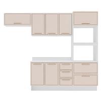 Cozinha Completa com Tampo e Rodapé Amara 8 Portas 4 Gavetas Creme e Branca - 5