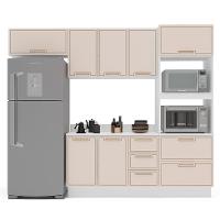 Cozinha Completa com Tampo e Rodapé Amara 8 Portas 4 Gavetas Creme e Branca - 6