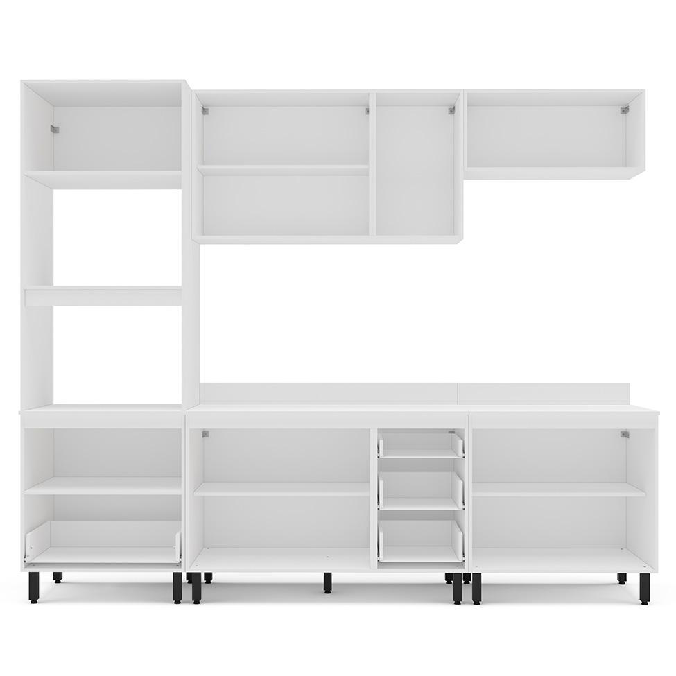 Cozinha Completa com Tampo Amara 10 Portas 4 Gavetas Creme e Branca - 7